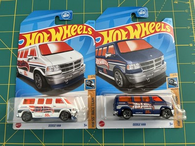 LOT OF 2 - 2023 HOT WHEELS DODGE VAN BOTH COLOR VARIANTS GOODYEAR TIRES LOGO