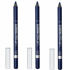 (3 Pack)Rimmel Scandaleyes Waterproof Kohl Kajal Liner, Deep Blue, 0.04 Fluid Oz