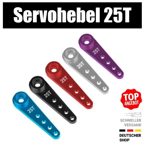 MARKENLOS ✅ Aluminium Servohebel Servohorn CNC 25T 25 Zähne,Futaba,Align,Savöx,KST,MKS