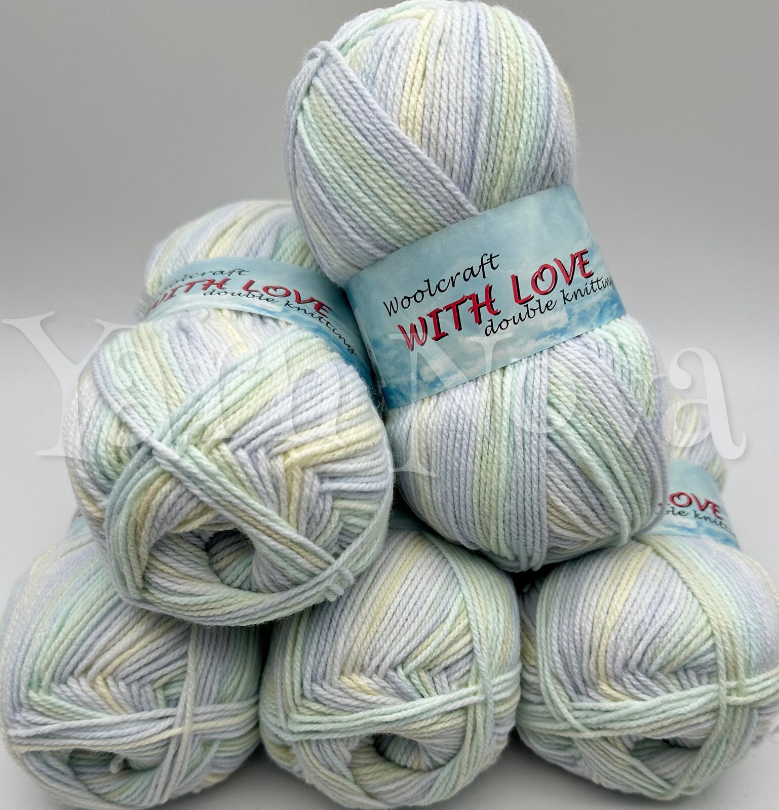 Woolcraft With Love DK Variegated Knitting Crochet Yarn Wool -5x100g Balls - 617
