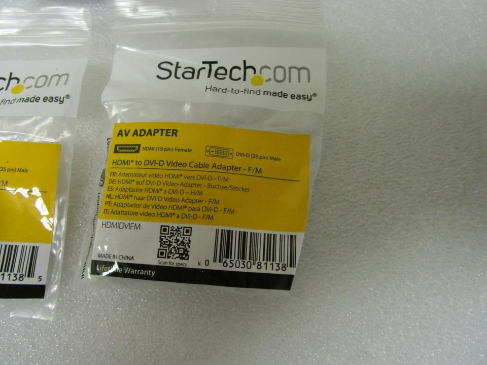 Qty Lot (5) New StarTech HDMI to DVI-D Video Cable Adapter - F/M  - HDMIDVIFM  - Image 2 of 4