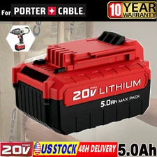 5.0Ah for PORTER CABLE 20 Volt Lithium-Ion Max PCC685L PCC680L  Battery