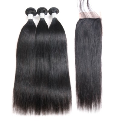 Malaysian Virgin Hair Straight 3 Bundles 26 28 30 With 22 4 By 4
