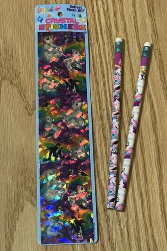 Lisa Frank Roary Polar Bear and Penguins Crystal Stickers NEW