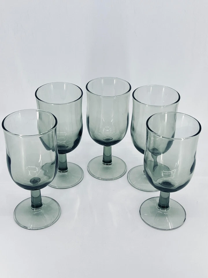 Juego de 5 copas de té helado de vino agua gris humo Libbey Premier de colección Foto 2 de 4