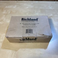 NEW Richland 3" Floating Candles Box of 12 White Candles