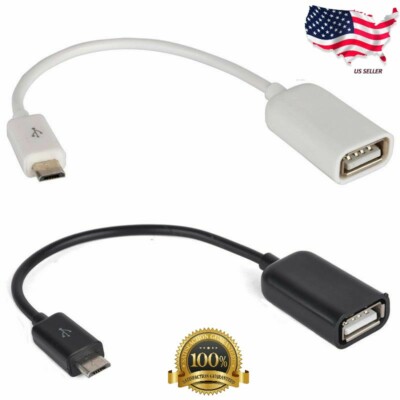 Micro USB B Male to USB 2.0 A Female OTG Adapter Converter Cable LG Samsung Sony