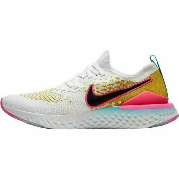 nike react white blue pink