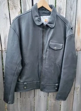 Vintage Leather Motorcycle Jacket IRON HORSE Size XL Made in Pakistan