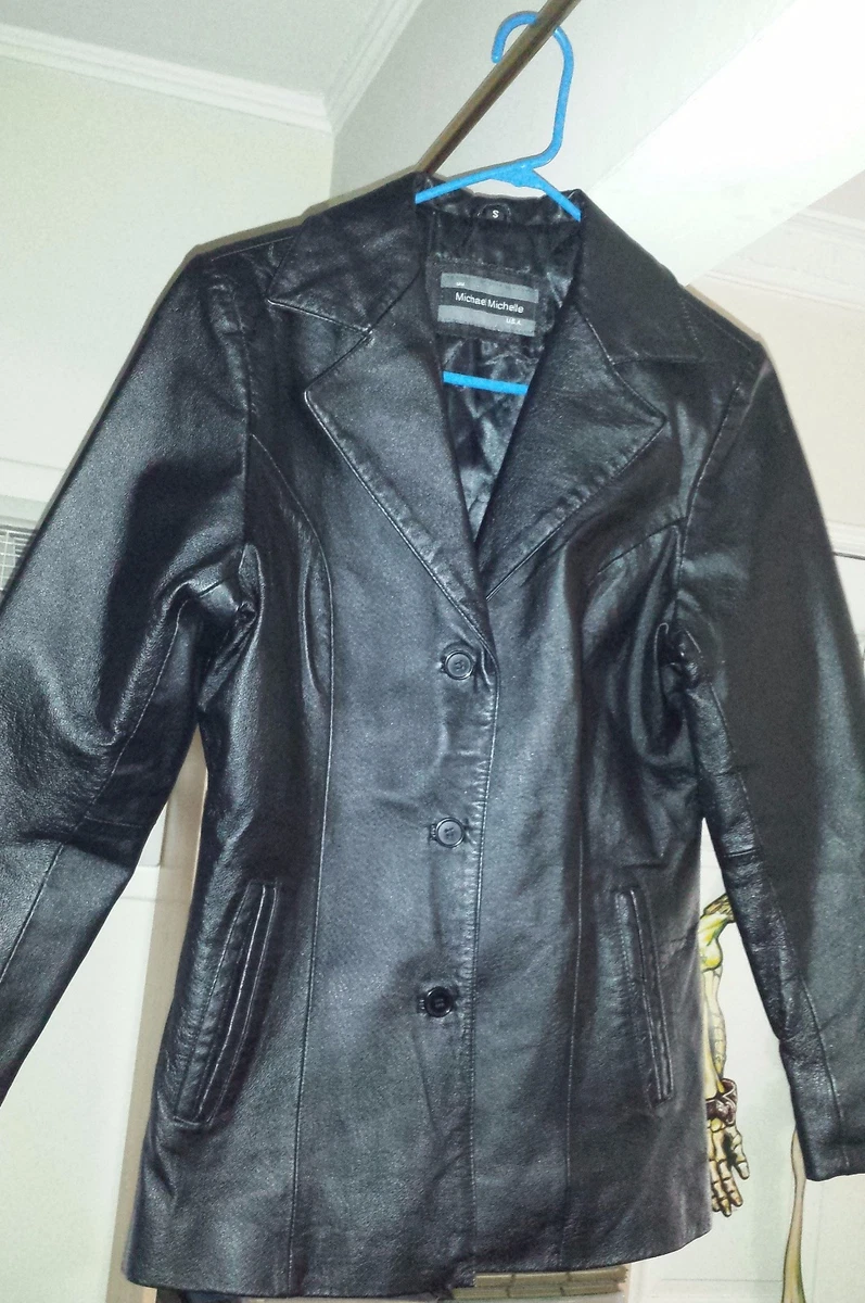 Michael Michelle Black Leather Jacket Size Small Women s eBay