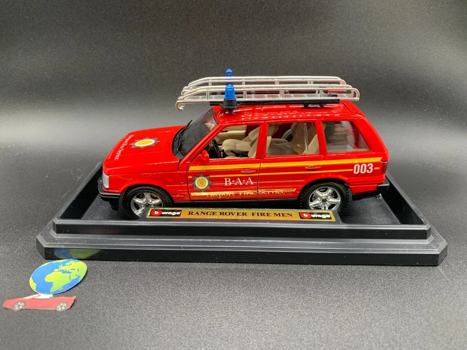 Bburago Range Rover FireMen, automodello scala 1:24 - 1:25, vintage (1685) - Immagine 2 di 4
