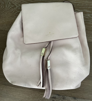 Kate Spade New York Leila Pebble Leather Drawstring Flap Backpack Beige Black . Kate Spade Leila Colorblock Warm Beige | Mercari main image 4