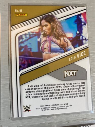 Tarjeta de lucha libre Lola Vice - 2023 WWE Panini Elite "Rookie" #96 - Imagen 2 de 2