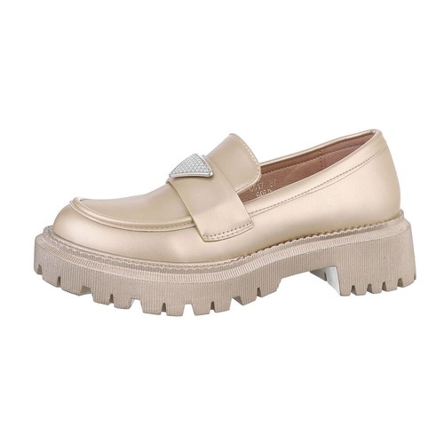 Mocassini Scarpe Donna 0892 Ital-design In Oro - Foto 1 di 2