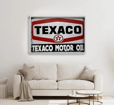 Vintage Texaco Gasoline  Motor Oil Sign Design Sizes 24x36 or 11x17 In Poster