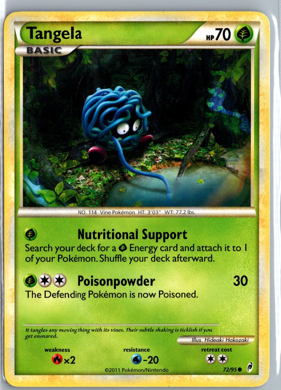 Pokemon Tangela 72/95 Call of Legends Common Basic Grass TCG Card