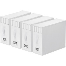 4 Pack Bed Sheet Closet Organizers and Storage,Sturdy Foldable Storage Contai...