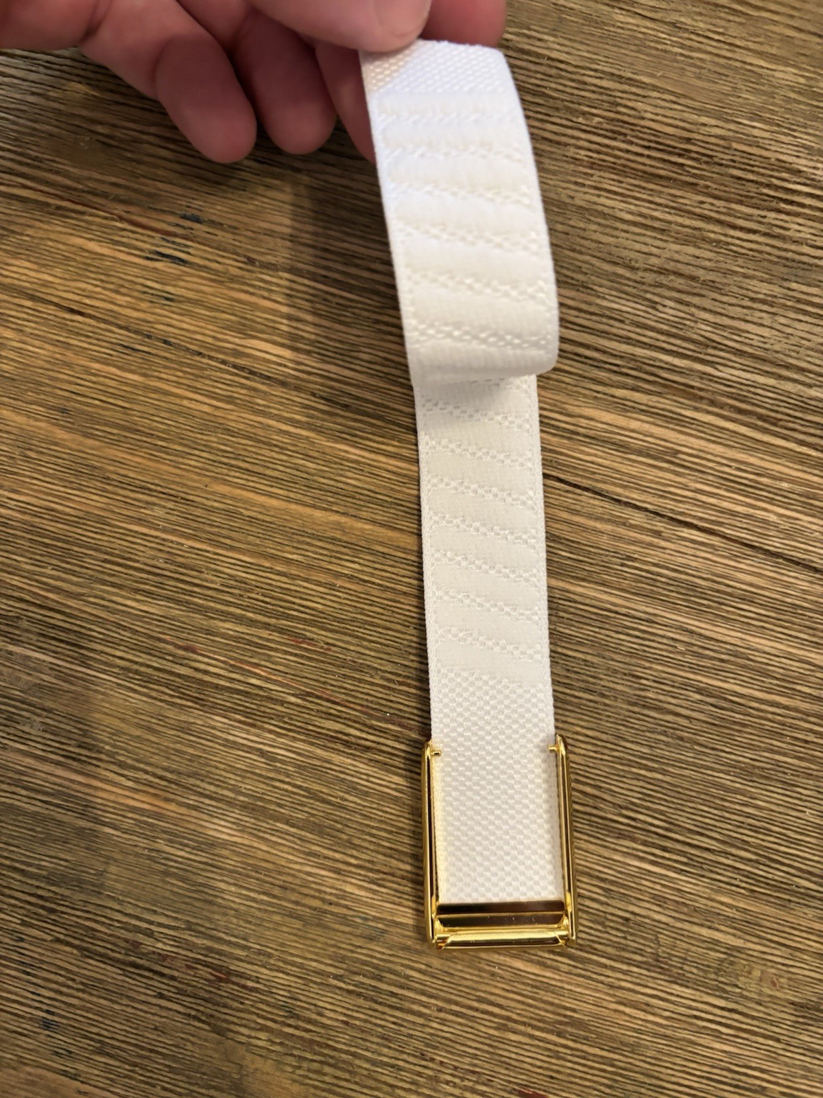 Whoop 5.0/MG Replacement Band - White Band - Gold Clasp