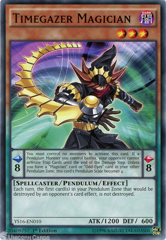 YS16-EN010 Timegazer Magician 1st Edition Mint YuGiOh Card