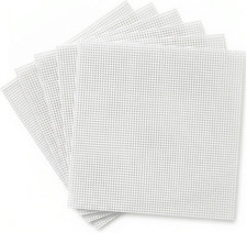 18 Mesh Needlepoint Canvas, Blank Cotton Interlock White Canvas Sheets for DIY E