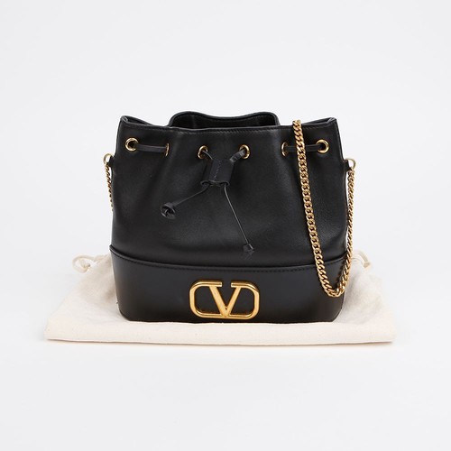 Valentino V Logo Chain Bucket Shoulder Bag 155627332