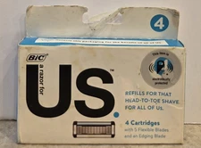 BIC A RAZOR FOR US Cartridge Refills with 5 Flexible Blades 4 In The Box New