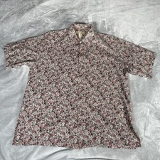 Tori Richard Honolulu Hawaiian Shirt Mens L Cotton Lawn Made In USA Red