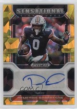 2023 Panini Chronicles Draft Picks Gold Ice Prizm Demetris Robertson Auto ni4