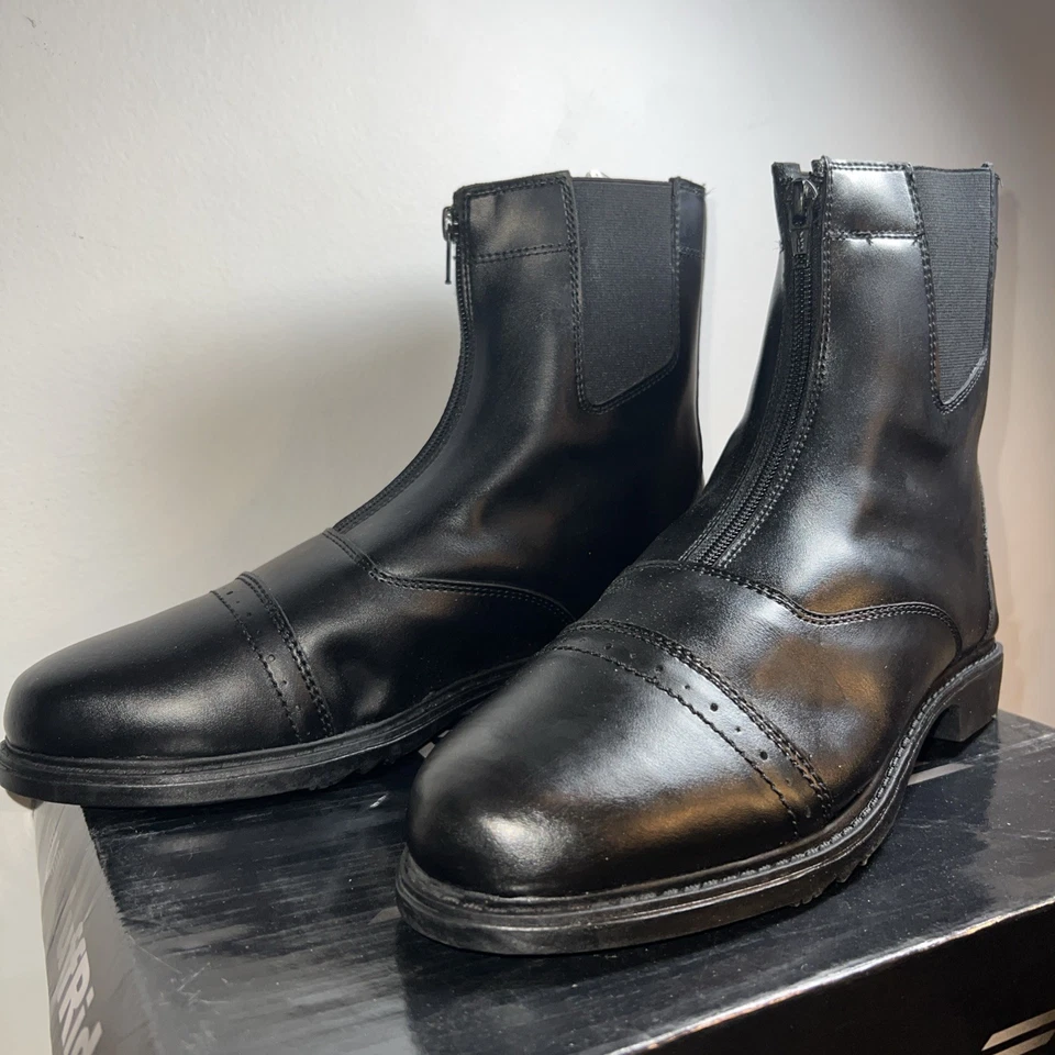 Botas masculinas TuffRider Starter Paddock 8 1/2 zíper frontal - Imagem 3 de 4