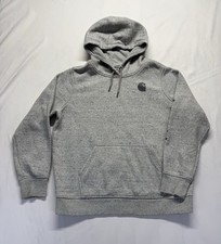 Carhartt Hoodie Youth XL Relaxed Fit Gray Pullover Sweatshirt Logo Sleeve Logo