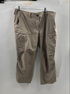 5.11 Tactical Womens Tan Flat Front Zipped Pockets Hiking Cropped Pants Size 18