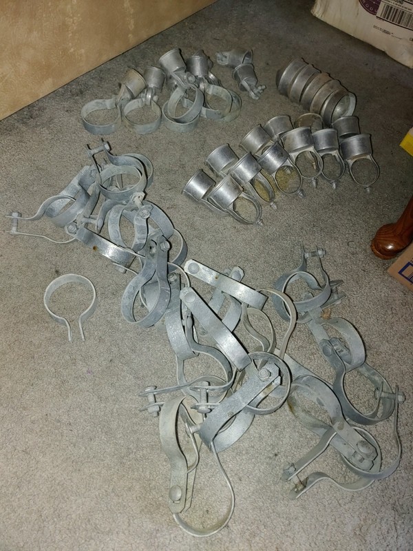 Large Lot Of Galvanized Fence Hardware
