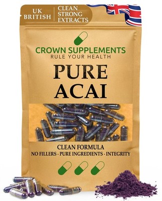 Pure Acai Berry Organic HPMC Capsules | UK Supplements | Crown Supplements UK