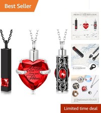 Elegant 3-Piece Cremation Urn Necklace Set for Ashes - Zircon  Stainless Steel