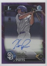 2016 Bowman Draft Chrome Pick Purple Refractor 250/250 Hudson Potts Auto 0c6