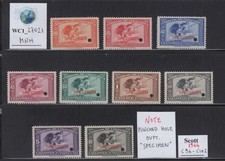 WC1_27021.COSTA RICA. 1944 air mail set. Sc. C94-C102 Hole+'SPECIMEN' ovpt. MNH
