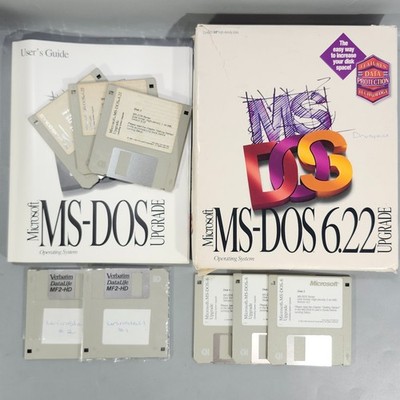 Microsoft MS DOS 6 and 6.22 Upgrade VTG Operating System Software 3.5 Disks Plus