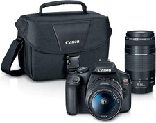 EOS Rebel T7 DSLR Camera Double Zoom Lens Kit with EF-S 18-55Mm and EF 75-300Mm