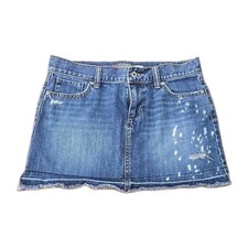 Old Navy Vtg Y2K 2006 Denim Mini Skirt Womans Sz 2 Festival Indie Sleaze Frayed