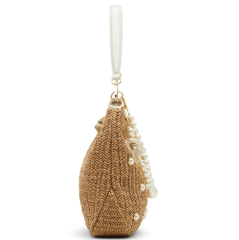 Bolso de hombro BETSEY JOHNSON perlas cultivadas paja hobo - Natural (Defectuoso) Foto 4 de 4