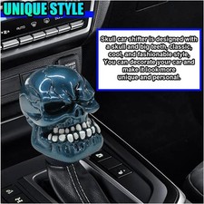 Skull Car Gear Shift Knob Resin Big Tooth Shifter Handle Blue Universal