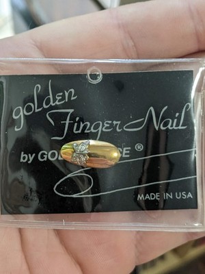 VINTAGE GOLD SOURCE 1980S GOLD FINGER NAIL SMALL BUTTERFLY PINKY PRESS ON NAIL