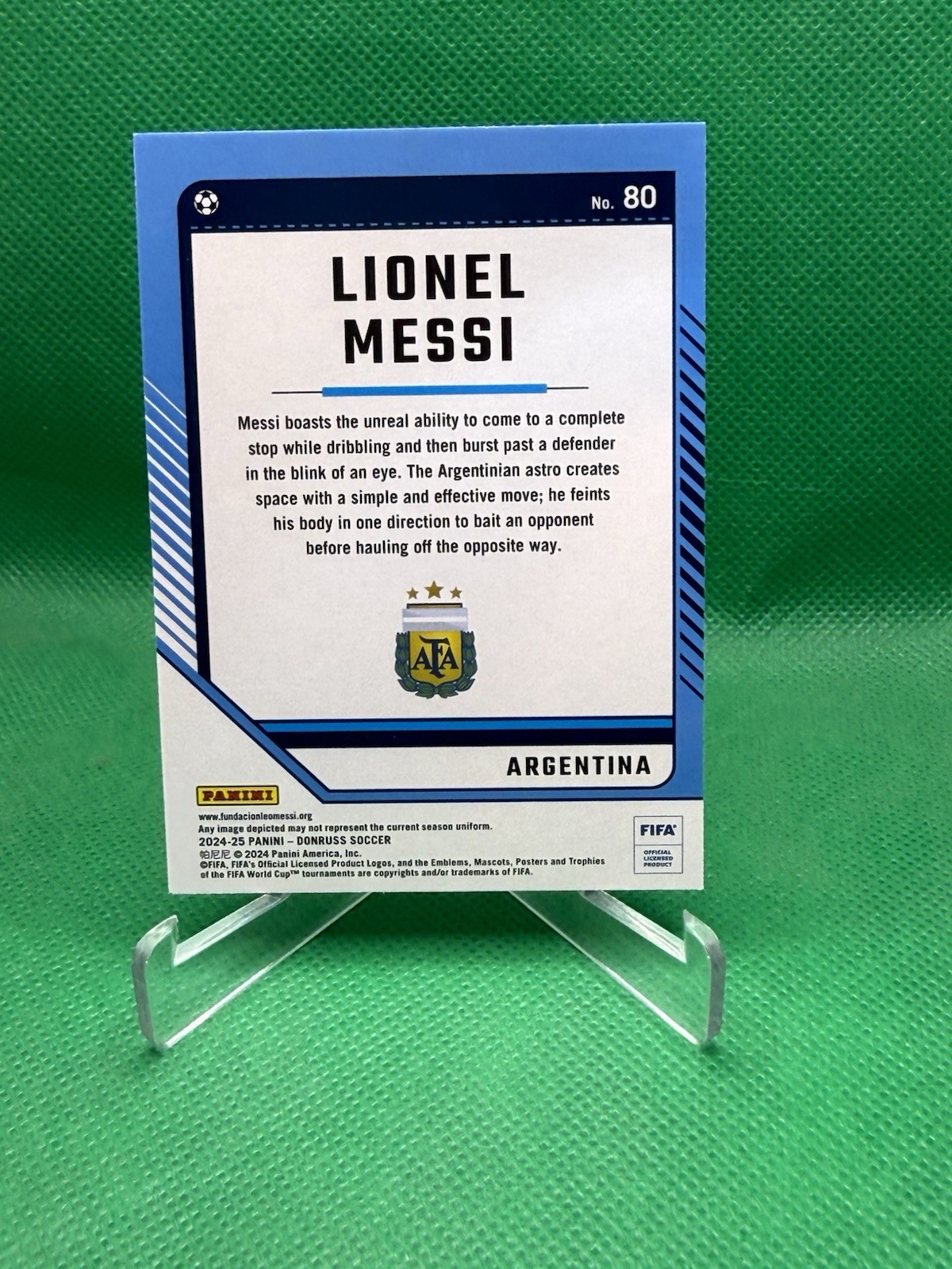 Lionel Messi 2024-25 Panini Donruss FIFA Cubic #80 -b5 view 3