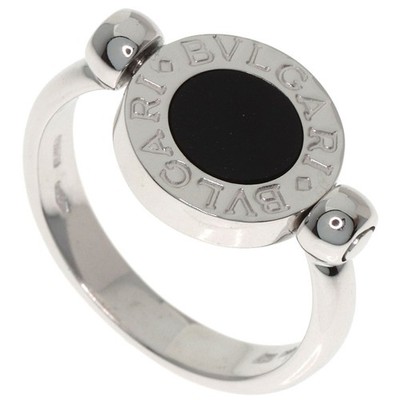 BVLGARI BVLGARI BVLGARI Flip Onyx Diamant Ring K18 Weißgold Damen [gebraucht]