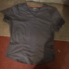 Scrubstar Women's Gray Solid V-Neck Short Sleeve Medical Scrub Top