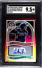 Anthony Brown Jr. 2024 Panini Stars & Stripes #NTS-AB Red (43/65) (AU) SGC 9.5