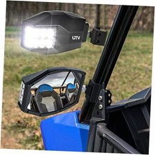 UTV Side View Mirrors with LED Lights, Lighted Side Mirrors Compatible Pro-Fit