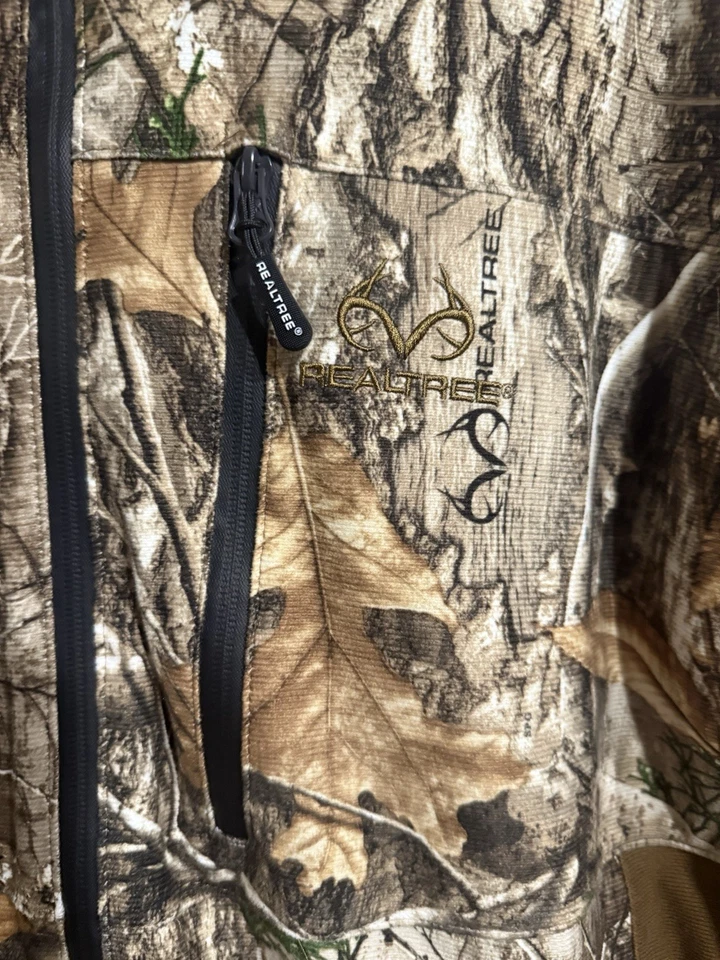 Chaqueta RealTree Adulto Extra Grande Forrada de Vellón Lona Caza Camuflaje Capucha XL Foto 3 de 4