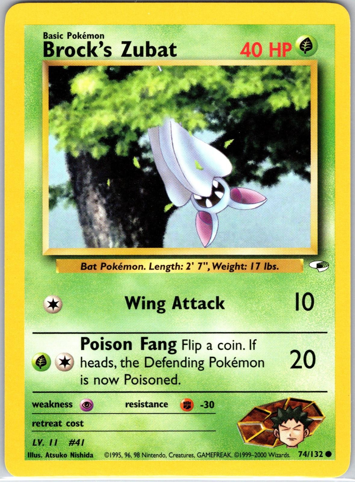 Brock's Zubat 74/132 Gym Heroes Pokemon Unlimited LP