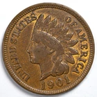1901 Indian Head Penny Cent Extremely Fine (XF)